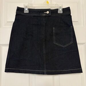 Korean Brand High Waisted Dark Denim A-line Mini Skirt Size S K-fashion